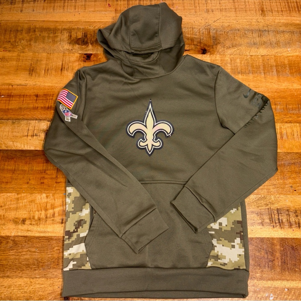 Nike Youth New Orleans Saints Salute To Service Therma Hoodie Sweatshirt L 14/16